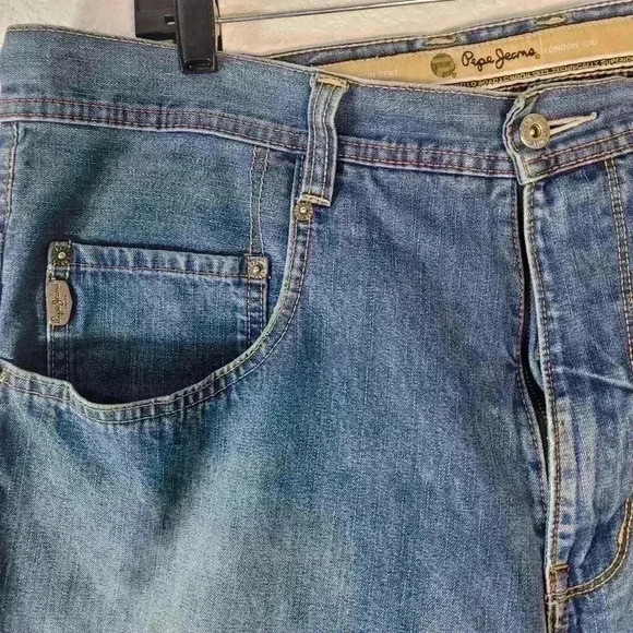Pepe Jeans London Vtg Lot AA Denim Shorts 38 Medium Wash - Picture 4 of 7